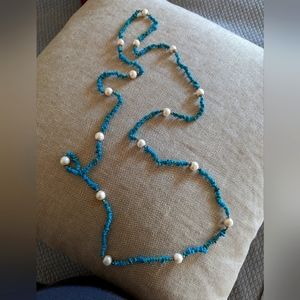 Turquoise and pearl necklace